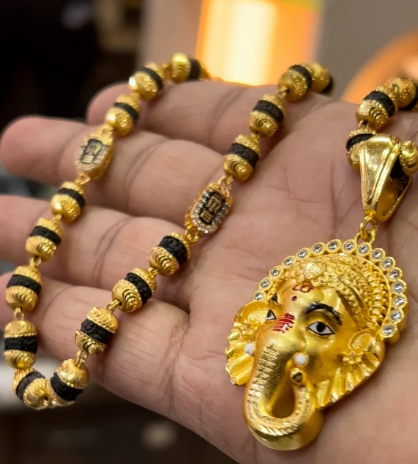 Gold Plated Ganesh Rudraksh Pendent