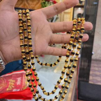 Gold Plated Black Rudraksh Mala